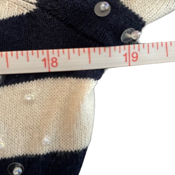 The Limited Navy & White Striped w/ Sequins Cardigan - Picture 8 of 9